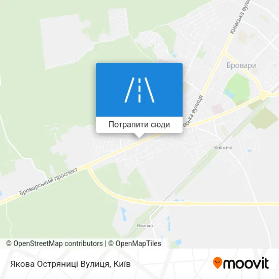 Карта Якова Остряниці Вулиця
