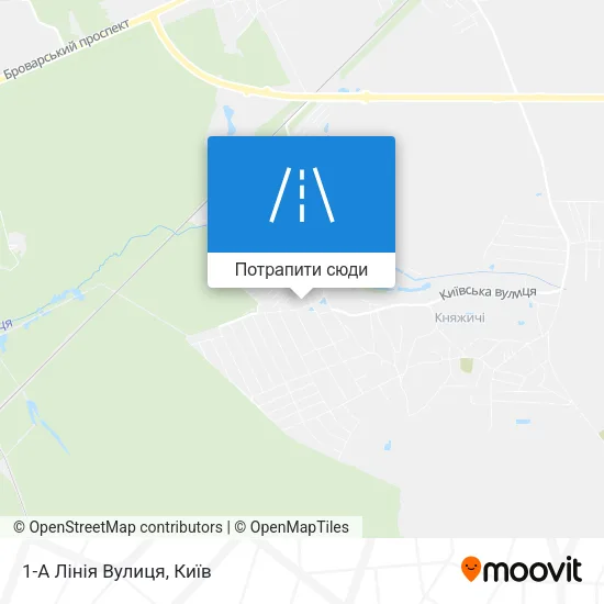 Карта 1-А Лінія Вулиця