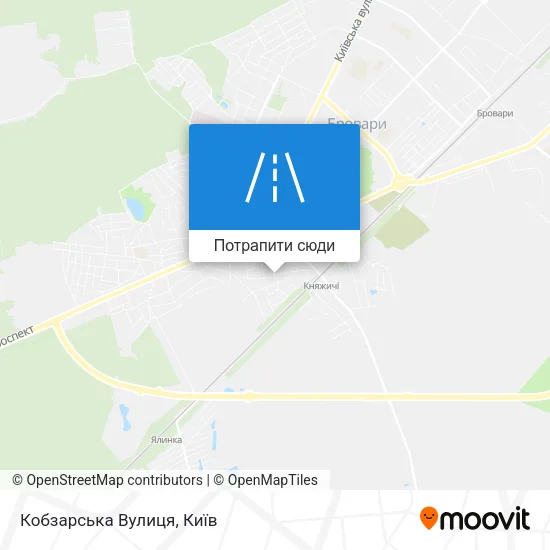 Карта Кобзарська Вулиця