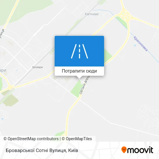 Карта Броварської Сотні Вулиця