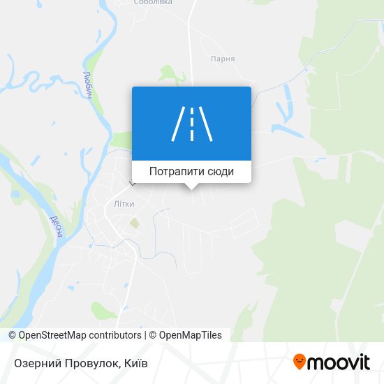Карта Озерний Провулок