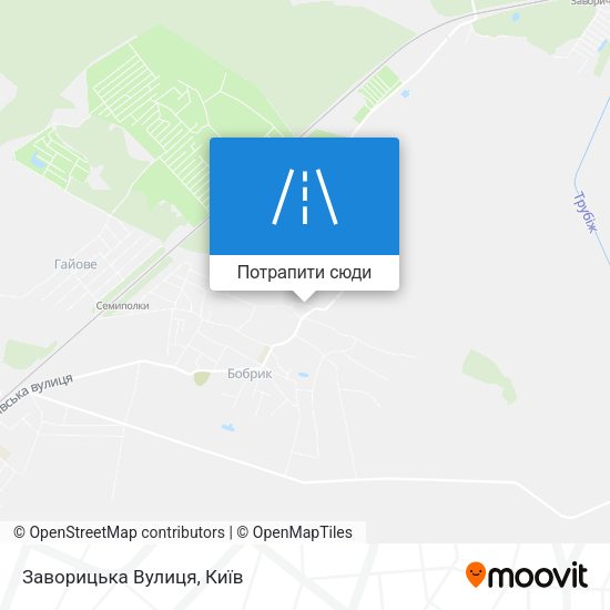 Карта Заворицька Вулиця