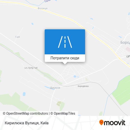 Карта Кирилюка Вулиця