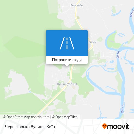 Карта Чернігівська Вулиця