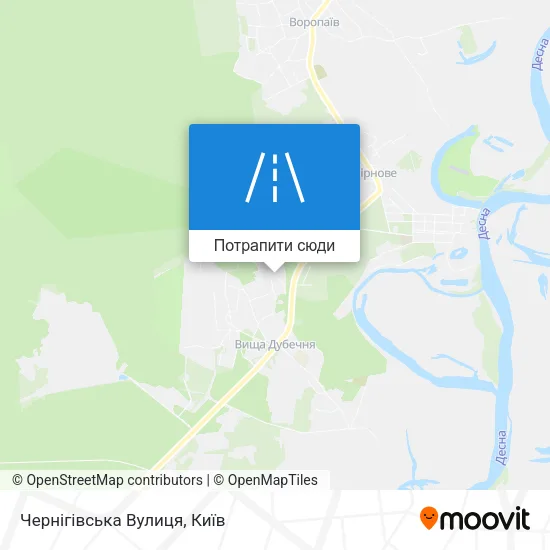 Карта Чернігівська Вулиця