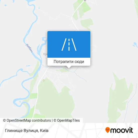 Карта Глинище Вулиця