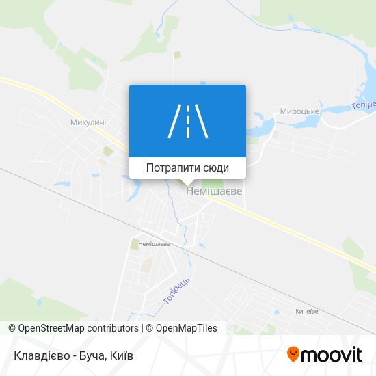 Карта Клавдієво - Буча