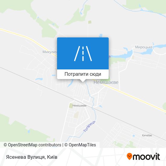 Карта Ясенева Вулиця