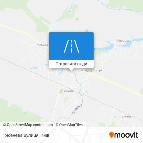 Карта Ясенева Вулиця