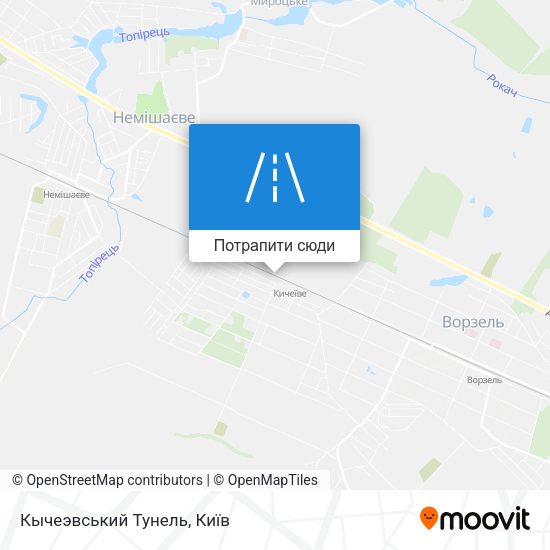 Карта Кычеэвський Тунель