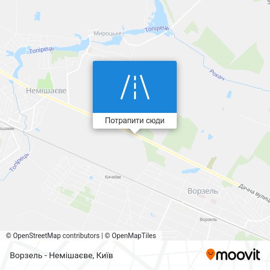 Карта Ворзель - Немішаєве
