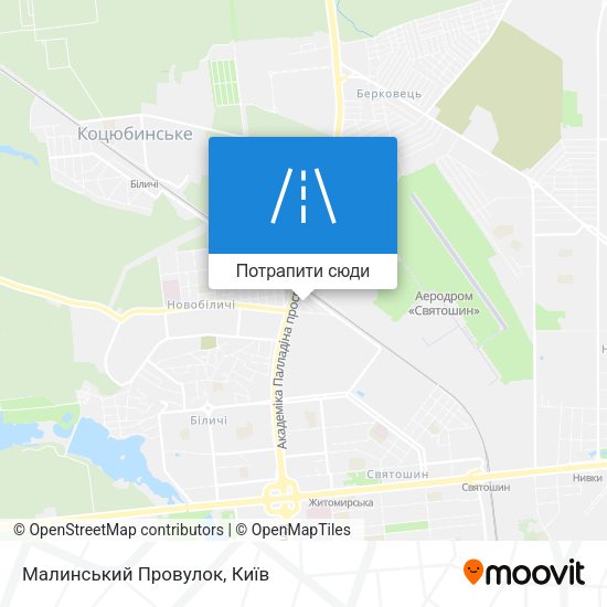 Карта Малинський Провулок