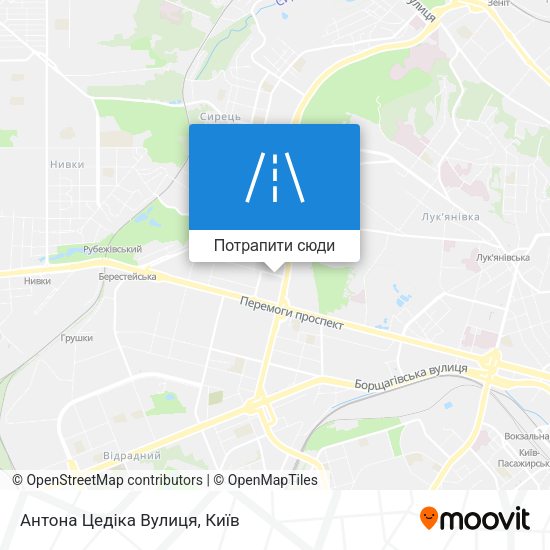 Карта Антона Цедіка Вулиця