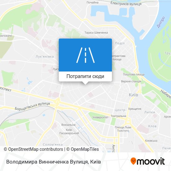 Карта Володимира Винниченка Вулиця