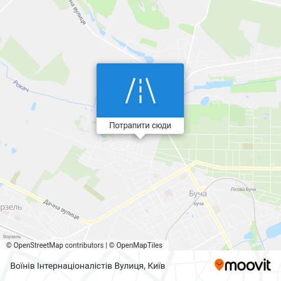 Карта Воїнів Інтернаціоналістів Вулиця