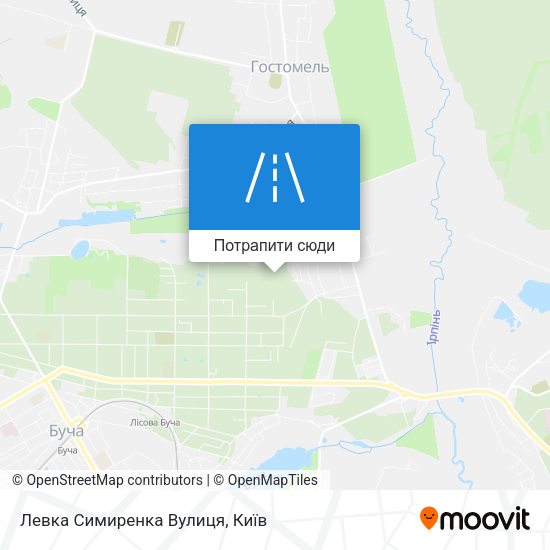 Карта Левка Симиренка Вулиця