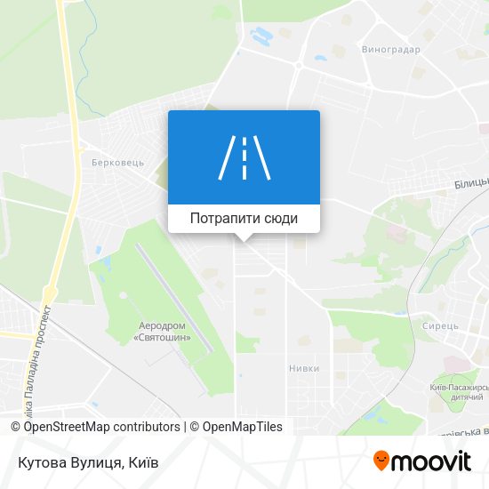 Карта Кутова Вулиця