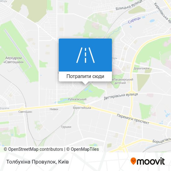 Карта Толбухіна Провулок