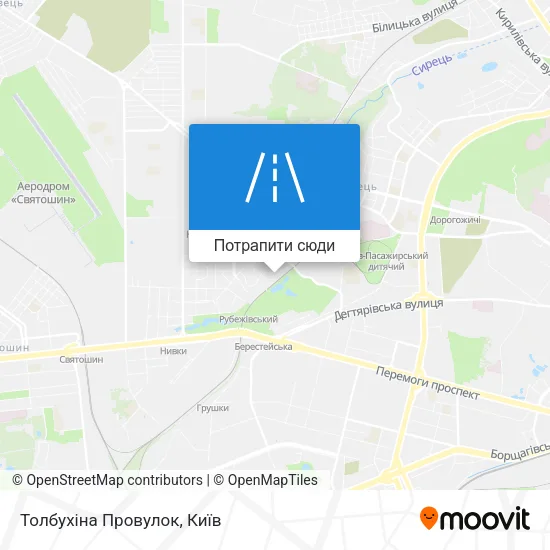 Карта Толбухіна Провулок