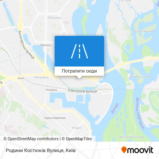 Карта Родини Костюків Вулиця
