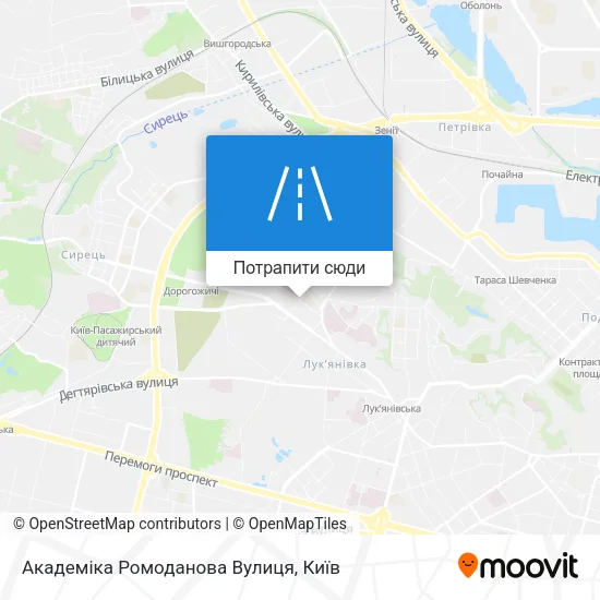 Карта Академіка Ромоданова Вулиця