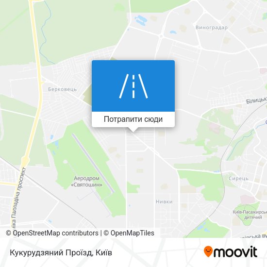 Карта Кукурудзяний Проїзд