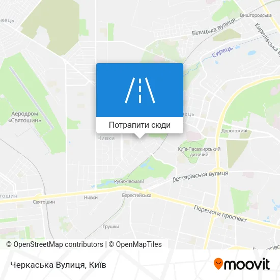 Карта Черкаська Вулиця