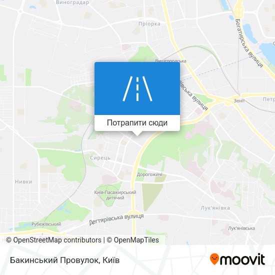 Карта Бакинський Провулок