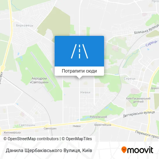 Карта Данила Щербаківського Вулиця