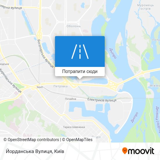 Карта Йорданська Вулиця