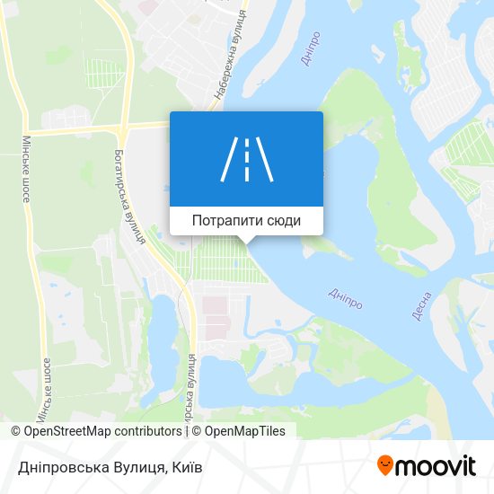 Карта Дніпровська Вулиця