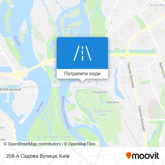 Карта 208-А Садова Вулиця