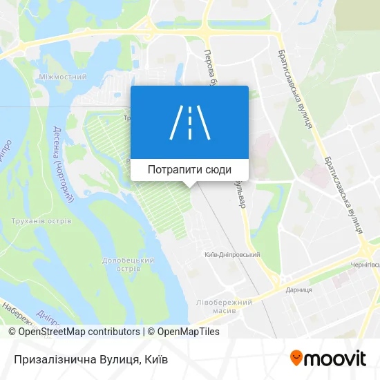 Карта Призалізнична Вулиця