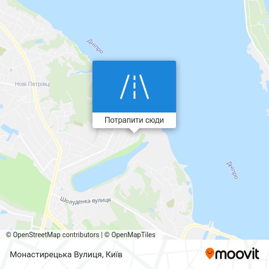 Карта Монастирецька Вулиця