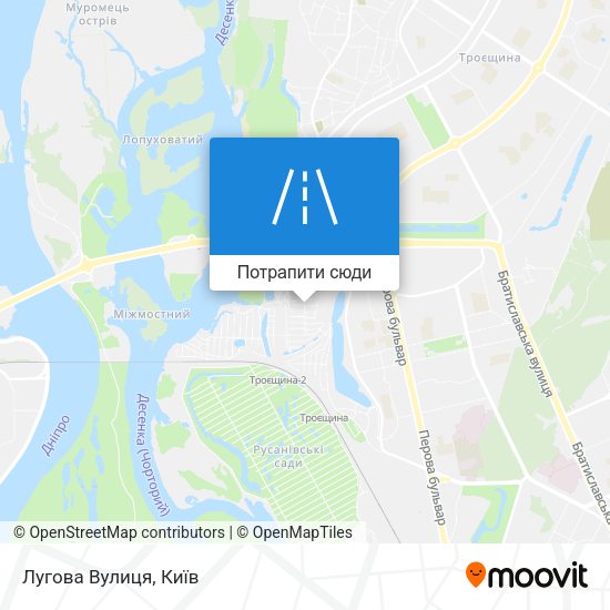 Карта Лугова Вулиця