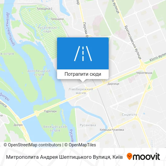 Карта Митрополита Андрея Шептицького Вулиця