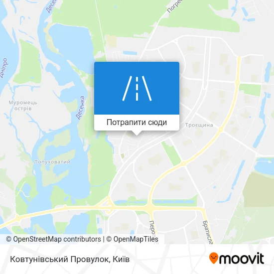 Карта Ковтунівський Провулок