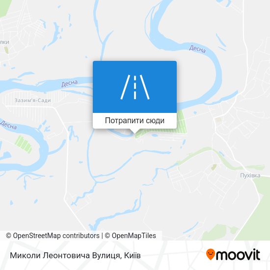 Карта Миколи Леонтовича Вулиця