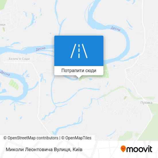 Карта Миколи Леонтовича Вулиця