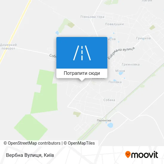 Карта Вербна Вулиця