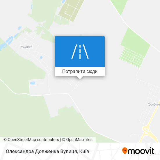 Карта Олександра Довженка Вулиця