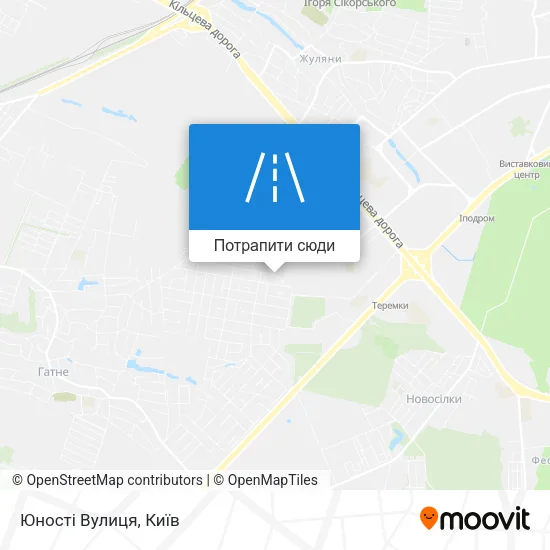 Карта Юності Вулиця