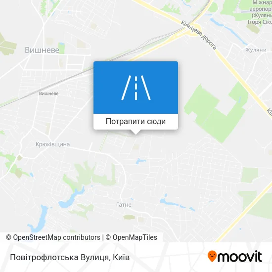 Карта Повітрофлотська Вулиця