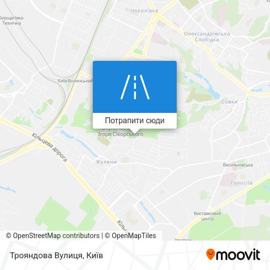 Карта Трояндова Вулиця