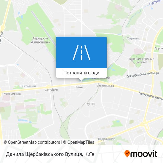 Карта Данила Щербаківського Вулиця