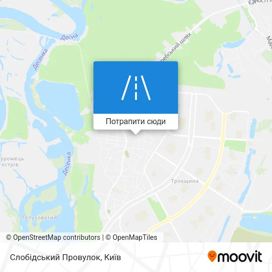 Карта Слобідський Провулок