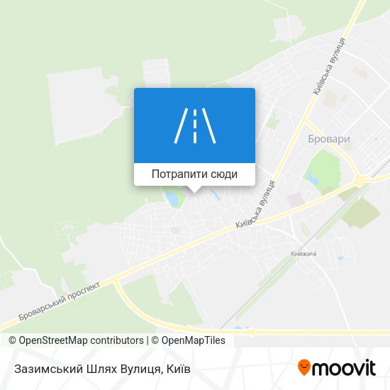 Карта Зазимський Шлях Вулиця