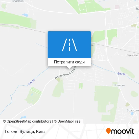 Карта Гоголя Вулиця