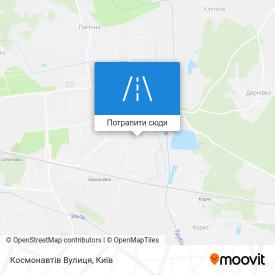 Карта Космонавтів Вулиця