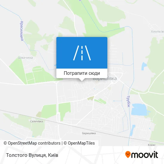 Карта Толстого Вулиця